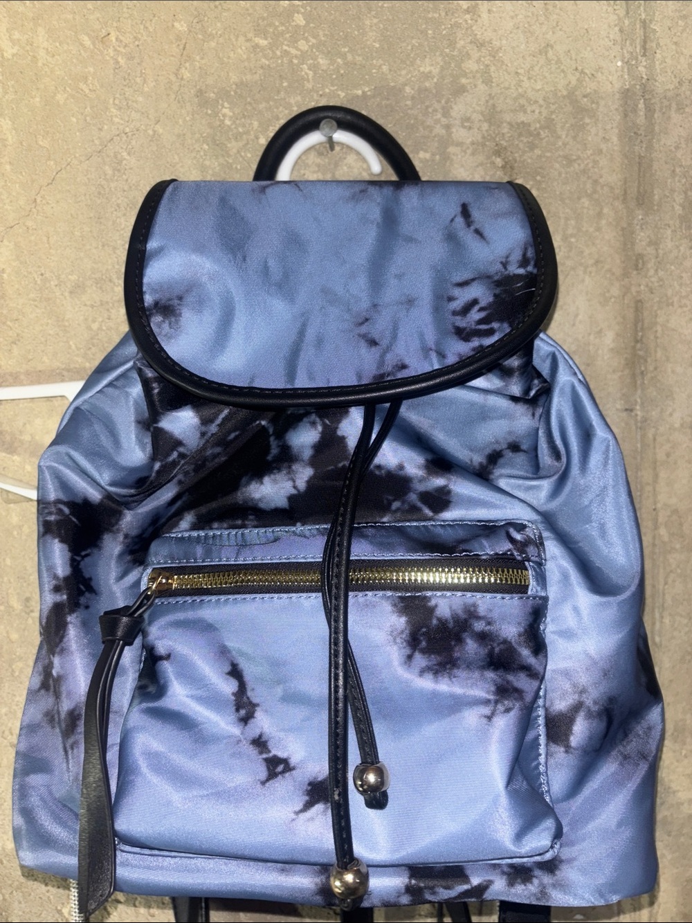 Drawstring Backpack Blue Tie-Dye and Purse MINI water resistant LIKE DREAMS